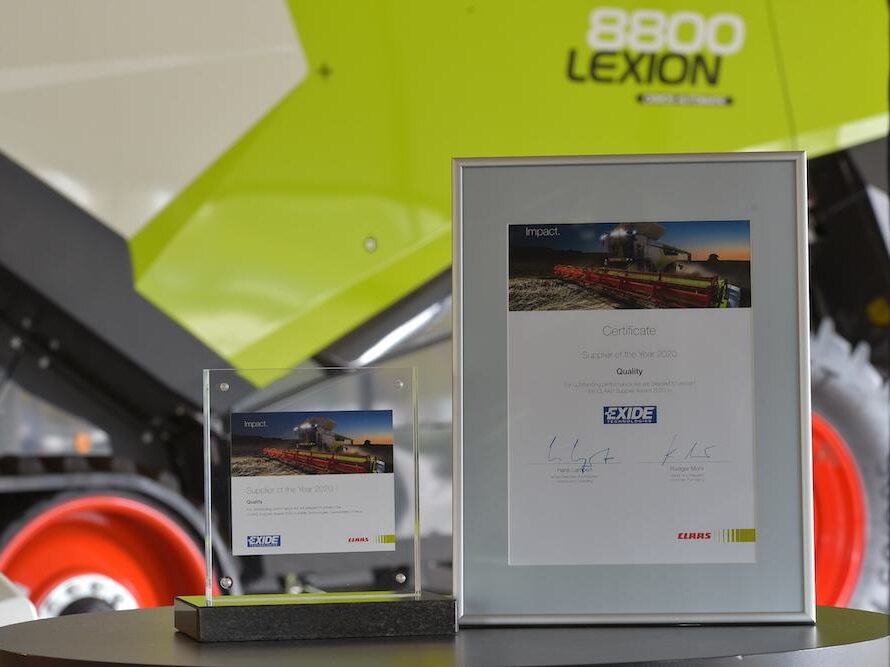 EXIDE awarded Supplier of the Year CLAAS