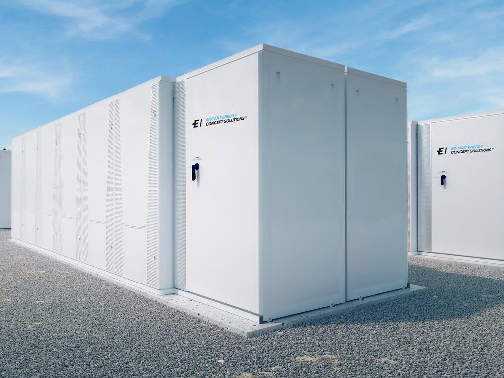 Concept of renewable energy battery storage system in nature. 3d rendering; Shutterstock ID 1521195122; purchase_order: -; job: -; client: -; other: -